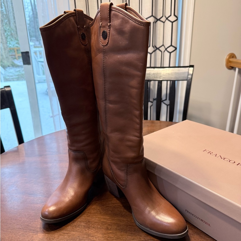 Franco Fortini Brown Knee-High Leather Riding Boots